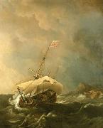 An English Ship in a Gale Trying to Claw off a Lee Shore, Willem Van de Velde The Younger